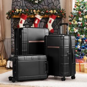 FCH 3-in-1 Set Double Wheel Silent Wheel With Wet & Dry Separation Compartment ABS, PC Trolley Case 20in 24in 28in ABS, PC Inner Aluminum Outer Iron T