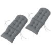 Outsunny Outdoor Adirondack Chair Cushions Set of 2, Tufted High Back Patio Chair Cushions, Adirondack Cushions with Ties