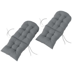 Outsunny Outdoor Adirondack Chair Cushions Set of 2, Tufted High Back Patio Chair Cushions, Adirondack Cushions with Ties