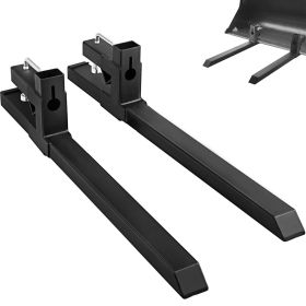 VEVOR Pallet Forks 2000 Lbs Clamp On Tractor Bucket Forks 46.9" Total Length, Heavy Duty Front Loader Forks, Fork Attachment for Skid Steer