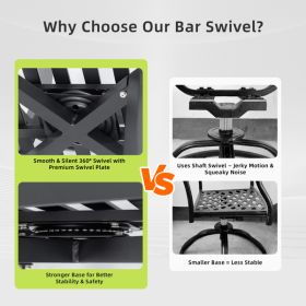 Modern Outdoor 2-Piece Swivel Bar Chairs – Aluminum Frame with Ember Black, 360° Swivel, Ergonomic Backrest & Armrests, Tapered Legs