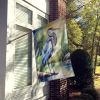 Great Blue Heron Bird House Flag Large Porch Sleeve Pole Decorative Outside Yard Banner Artwork Wall Hanging, Polyester, House Size, Multicolor