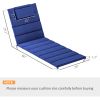 Outsunny Foldable Chaise Lounge Cushion Set of 2, Outdoor Lounge Chair Cushion Set, UPF50+ 230gsm Olefin, 80" x 26" Dark Blue