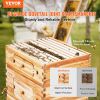 VEVOR Bee Hive 30 Frame Bee Hives Starter Kit, Beeswax Coated Fir Wood, 2 Deep + 1 Medium Bee Boxes Langstroth Beehive Kit