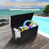 230 Gallon Resin Outdoor Deck Box Waterproof, Extra Large Patio Storage Box with Lockable Storage Containers for Patio Furniture Cushions