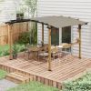 Outsunny 12' x 10' Outdoor Pergola with Bar Counter, Sun Shade Canopy, Aluminum and Steel Frame for Backyard