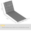 Outsunny Foldable Chaise Lounge Cushion Set of 2, Outdoor Lounge Chair Cushion Set, UPF50+ 230gsm Olefin, 80" x 26" Charcoal Gray