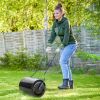 Outsunny 20ft Sod Roller, Push/Tow Behind Lawn Roller, U-Shaped Handle, Filled with 16Gal Water, with Drain Plug, for Garden, Black