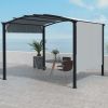 Outsunny 11x11 Retractable Pergola Canopy Gray Steel Frame Sun Shade for Backyard Outdoor