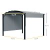 Outsunny 11x11 Retractable Pergola Canopy Gray Steel Frame Sun Shade for Backyard Outdoor