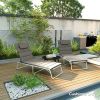 Outsunny Foldable Chaise Lounge Cushion Set of 2, Outdoor Lounge Chair Cushion Set, UPF50+ 230gsm Olefin, 80" x 26" Charcoal Gray
