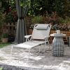 Outsunny Folding Chaise Lounge, Outdoor Sun Tanning Chair, 4-Position Reclining Back, Armrests, Removable Pillow, Light Gray
