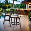 Modern Outdoor 2-Piece Swivel Bar Chairs – Aluminum Frame with Ember Black, 360° Swivel, Ergonomic Backrest & Armrests, Tapered Legs