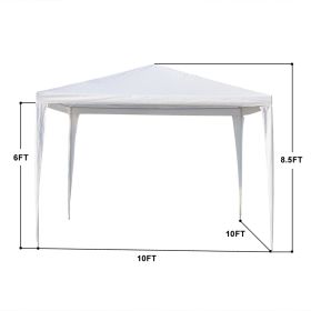 10x10 Feet Black Outdoor Pergola - Durable iron pipe frame and waterproof PE fabric portable and easy to install perfect for patio vacations festivals (Style: Barefoot, Color: White)